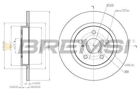 Диск тормозной OPEL INSIGNIA, TOYOTA AVENSIS, BREMSI (CD7755S) Диск тормозной OPEL INSIGNIA, TOYOTA AVENSIS, BREMSI (CD7755S)