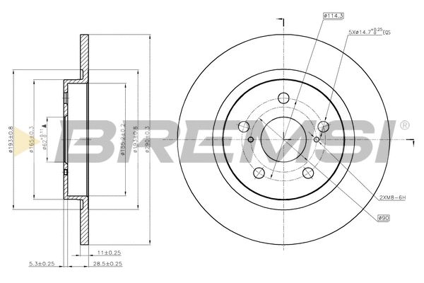 Диск тормозной OPEL INSIGNIA, TOYOTA AVENSIS, BREMSI (CD7755S) Диск тормозной OPEL INSIGNIA, TOYOTA AVENSIS, BREMSI (CD7755S)