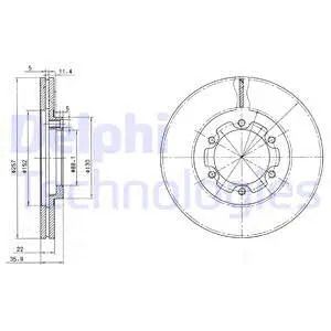 Диск тормозной ISUZU GEMINI, VAUXHALL BRAVA, DELPHI (BG2524) Диск тормозной ISUZU GEMINI, VAUXHALL BRAVA, DELPHI (BG2524)