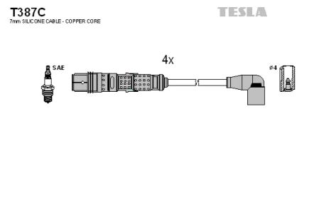 Комплект проводов зажигания, VW FOX, SEAT CORDOBA, TESLA (T387C)