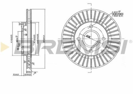 Диск тормозной MAZDA 2, FORD FIESTA, BREMSI (CD7072V)