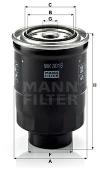 Топливный фильтр, FORD RANGER, FORD AUSTRALIA, MANN-FILTER (WK8018X)