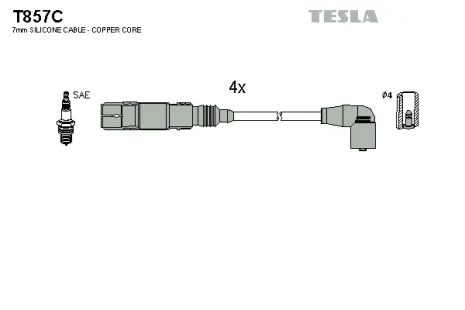 Комплект проводов зажигания, VW POLO, SEAT AROSA, TESLA (T857C)