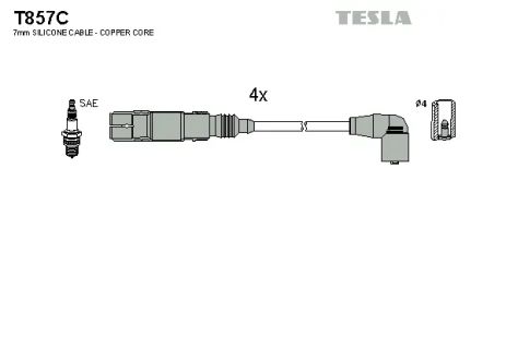 Комплект проводов зажигания, VW POLO, SEAT AROSA, TESLA (T857C)