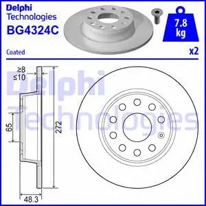 Диск тормозной CUPRA LEON, TOYOTA BLIZZARD, DELPHI (BG4324C)