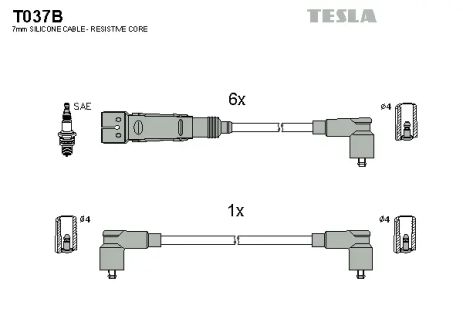 Комплект проводов зажигания, VW LT, TESLA (T037B)