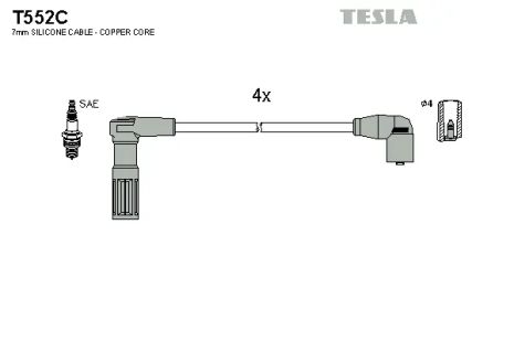 Комплект проводов зажигания, PEUGEOT EXPERT, CITROËN JUMPY, TESLA (T552C)