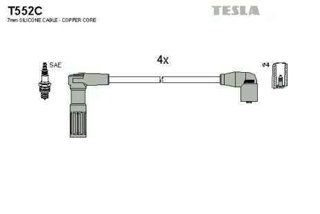 Комплект проводов зажигания, PEUGEOT EXPERT, CITROËN JUMPY, TESLA (T552C)