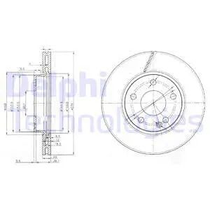 Диск гальмівний MERCEDES-BENZ B-CLASS, DELPHI (BG3845C) Диск гальмівний MERCEDES-BENZ B-CLASS, DELPHI (BG3845C)
