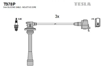 Комплект проводов зажигания, LEXUS ES, TOYOTA SIENNA, TESLA (T978P)