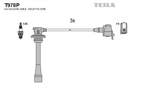 Комплект проводов зажигания, LEXUS ES, TOYOTA SIENNA, TESLA (T978P)