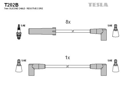 Комплект проводов зажигания, JEEP GRAND CHEROKEE, TESLA (T202B)