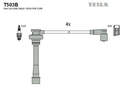 Комплект проводов зажигания, MITSUBISHI CARISMA, TESLA (T503B)