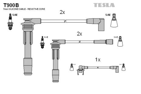 Комплект проводов зажигания, RENAULT 19, TESLA (T900B)