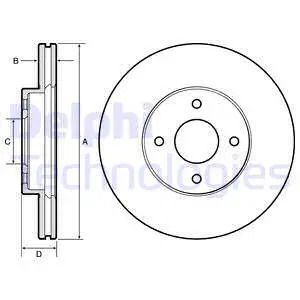 Диск тормозной NISSAN MICRA, DELPHI (BG4454) Диск тормозной NISSAN MICRA, DELPHI (BG4454)