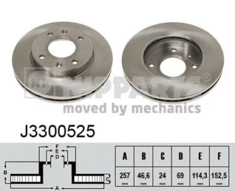 Диск тормозной KIA CERATO, HYUNDAI MATRIX, NIPPARTS (J3300525)
