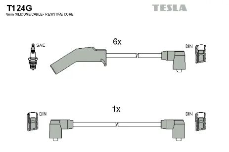 Комплект проводов зажигания, FORD SIERRA, TESLA (T124G)
