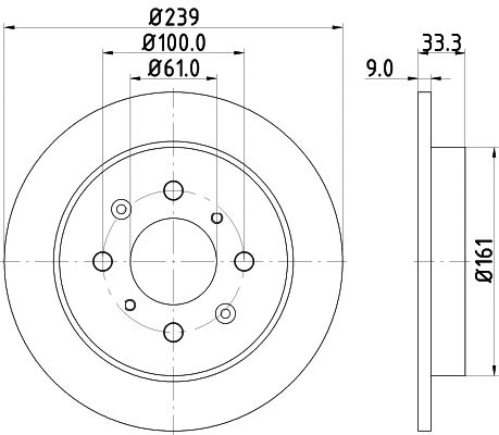 Диск гальмівний HONDA (GAC), NISSHINBO (ND8033K) Диск гальмівний HONDA (GAC), NISSHINBO (ND8033K)