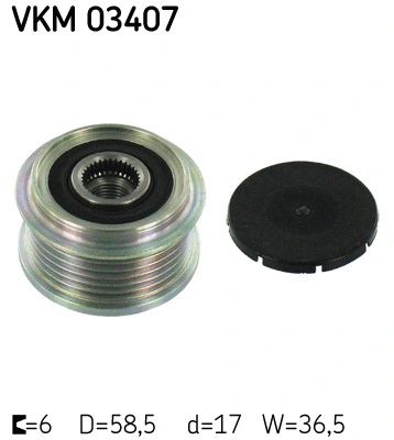 Механизм свободного хода генератора, FIAT DUCATO, PEUGEOT BOXER, SKF (VKM03407)