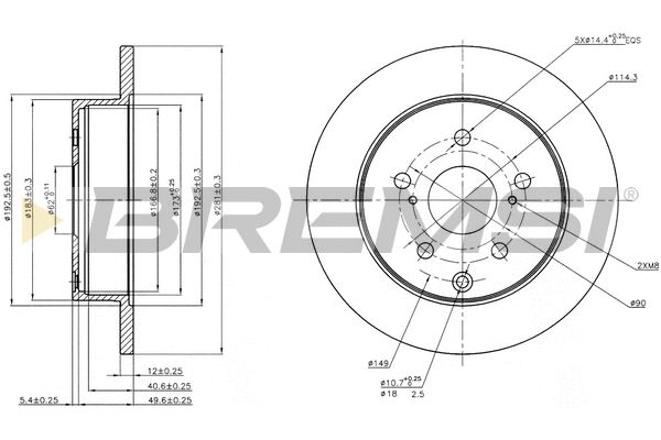 Диск тормозной TOYOTA RAV, BREMSI (CD7846S) Диск тормозной TOYOTA RAV, BREMSI (CD7846S)