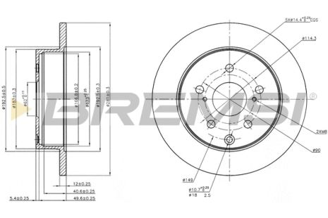Диск тормозной TOYOTA RAV, BREMSI (CD7846S)