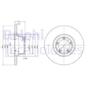 Диск гальмівний FORD TRANSIT, DELPHI (BG2157) Диск гальмівний FORD TRANSIT, DELPHI (BG2157)