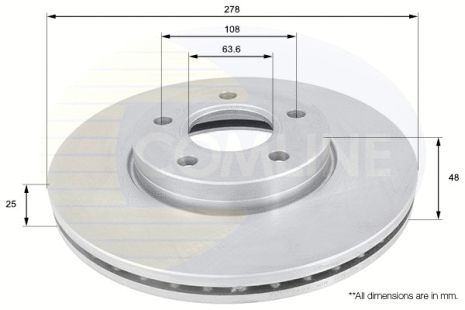 Диск тормозной VOLVO V50, FORD FOCUS, COMLINE (ADC1912V)