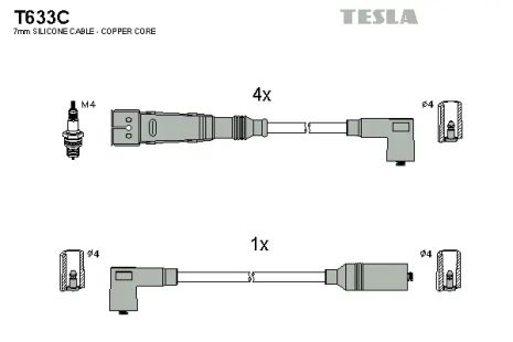 Комплект проводов зажигания, SKODA OCTAVIA, VW GOLF, TESLA (T633C)