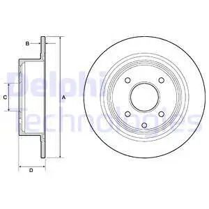 Диск гальмівний NISSAN TIIDA, DELPHI (BG4666C) Диск гальмівний NISSAN TIIDA, DELPHI (BG4666C)