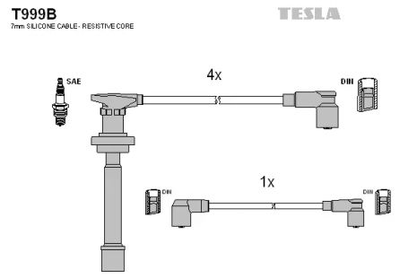 Комплект проводов зажигания, INFINITI G20, NISSAN 200, TESLA (T999B)