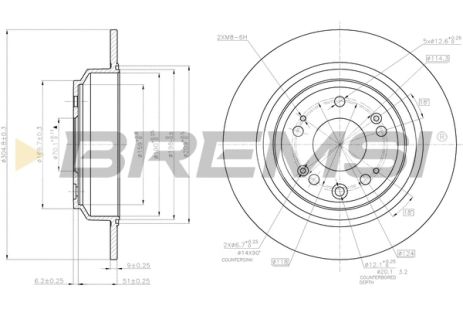 Диск тормозной HONDA ACCORD, BREMSI (CD7778S) Диск тормозной HONDA ACCORD, BREMSI (CD7778S)