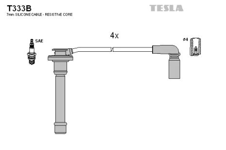 Комплект проводов зажигания, LIFAN 320, TESLA (T333B)
