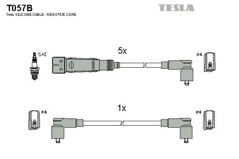 Комплект проводов зажигания, VW TRANSPORTER, TESLA (T057B)