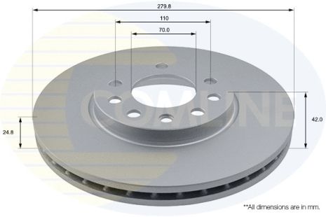 Диск тормозной CHEVROLET ASTRA, RENAULT CLIO, COMLINE (ADC1113V)