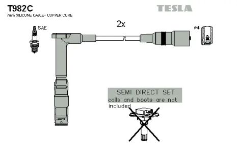 Комплект проводов зажигания, VW LT, MERCEDES-BENZ SPRINTER, TESLA (T982C)