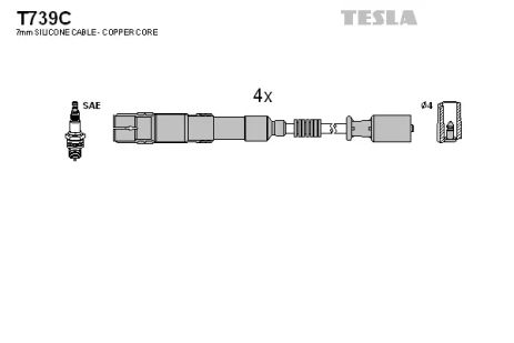 Комплект проводов зажигания, MERCEDES-BENZ B-CLASS, TESLA (T739C)