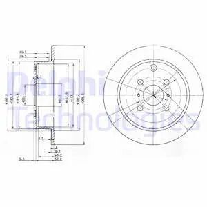 Диск тормозной TOYOTA YARIS, DELPHI (BG3867) Диск тормозной TOYOTA YARIS, DELPHI (BG3867)