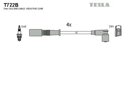 Комплект проводов зажигания, LANCIA Y, FIAT SIENA, TESLA (T722B)