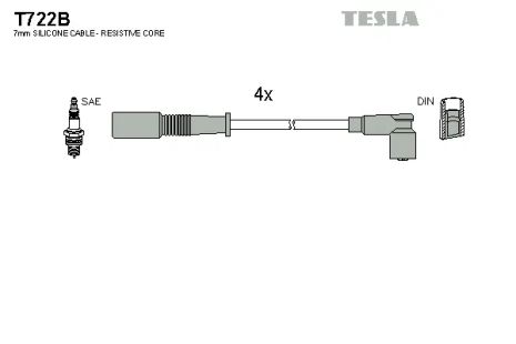 Комплект проводов зажигания, LANCIA Y, FIAT SIENA, TESLA (T722B)