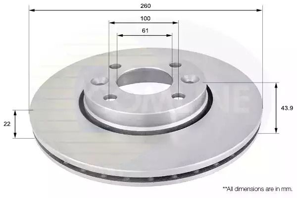 ADC0266V Comline - Диск гальмівний вентильований з покриттям ADC0266V Comline - Диск гальмівний вентильований з покриттям