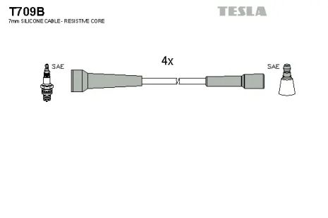 Комплект проводов зажигания, RENAULT ESPACE, TESLA (T709B)