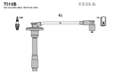 Комплект проводов зажигания, TOYOTA AVENSIS, TESLA (T518B)