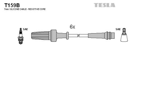 Комплект проводов зажигания, RENAULT ESPACE, TESLA (T159B)
