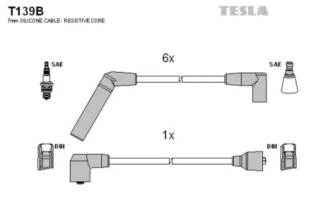 Комплект проводов зажигания, CHRYSLER VOYAGER, TESLA (T139B)