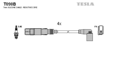 Комплект проводов зажигания, VW FOX, SEAT CORDOBA, TESLA (T098B)