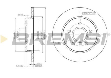 Диск тормозной FORD FOCUS, BREMSI (CD7226S) Диск тормозной FORD FOCUS, BREMSI (CD7226S)