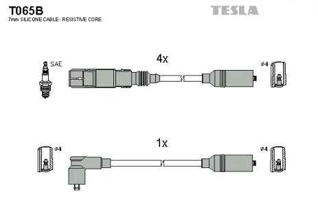 Комплект проводов зажигания, VW POLO, TESLA (T065B)