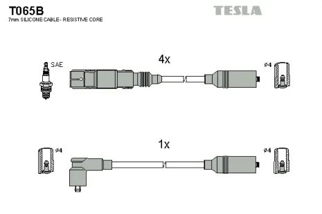 Комплект проводов зажигания, VW POLO, TESLA (T065B)