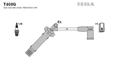 Комплект проводов зажигания, FORD GALAXY, TESLA (T468G)