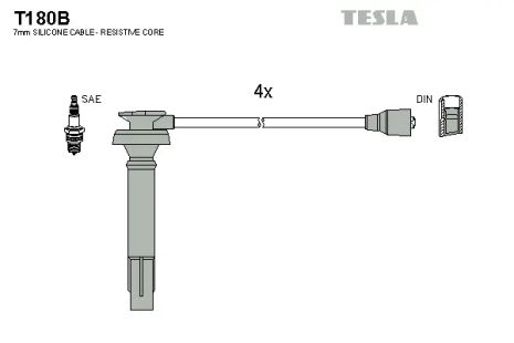 Комплект проводов зажигания, SUBARU FORESTER, TESLA (T180B)